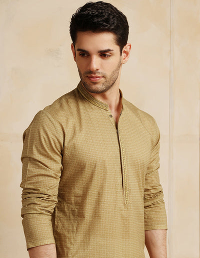 Cotton Green Kurta - J. Junaid Jamshed