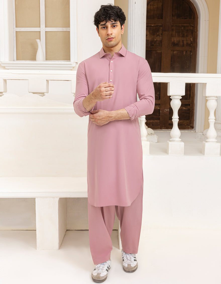 Blended Pink Shalwar Kameez - J. Junaid Jamshed