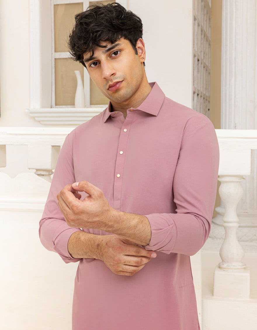 Blended Pink Shalwar Kameez - J. Junaid Jamshed