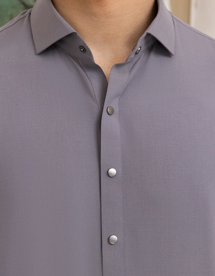 Blended Grey Shalwar Kameez - J. Junaid Jamshed
