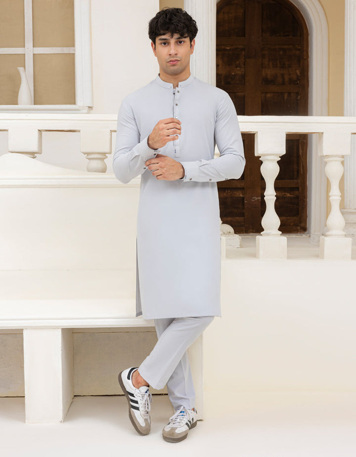 Blended Grey Kurta Trouser - J. Junaid Jamshed