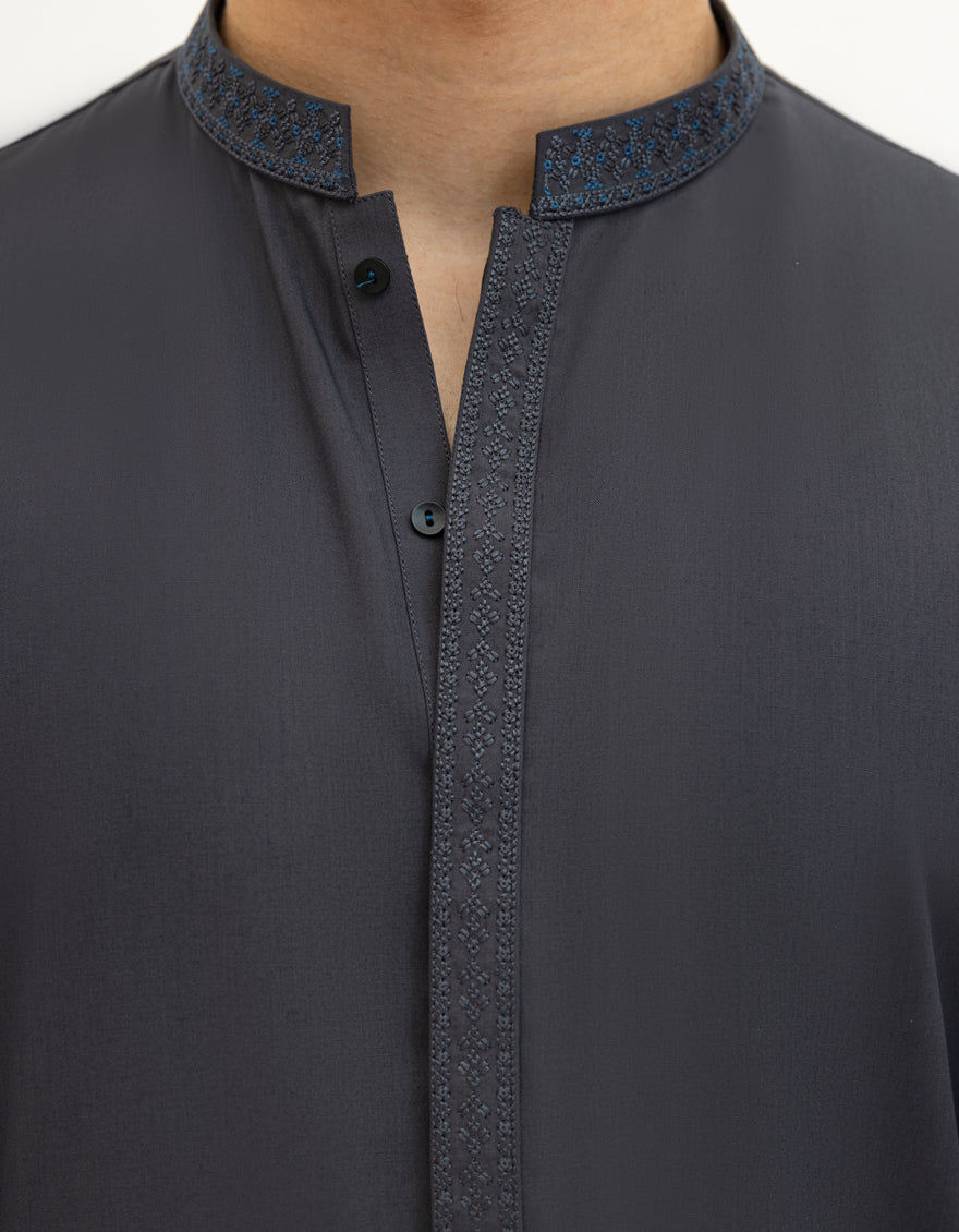 Blended Grey Shalwar Kameez - J. Junaid Jamshed
