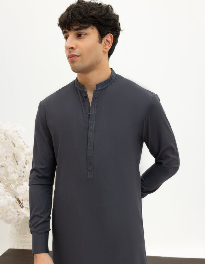 Blended Grey Shalwar Kameez - J. Junaid Jamshed