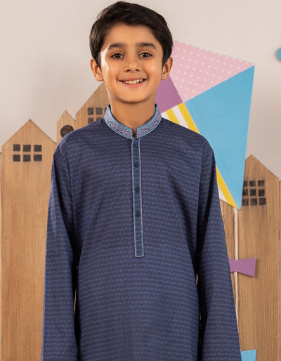 Cotton Blue Kurta- J. Junaid Jamshed