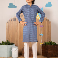 Cotton Blue Kurta- J. Junaid Jamshed