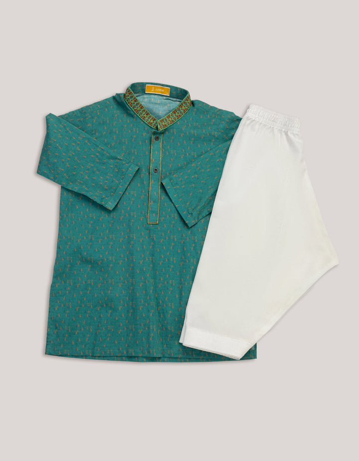 Cotton Green Shalwar Kameez - J. Junaid Jamshed
