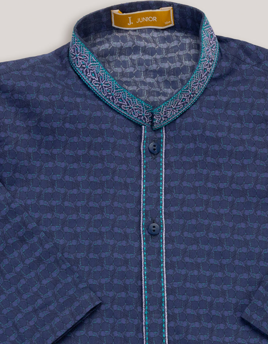 Cotton Blue Shalwar Kameez - J. Junaid Jamshed