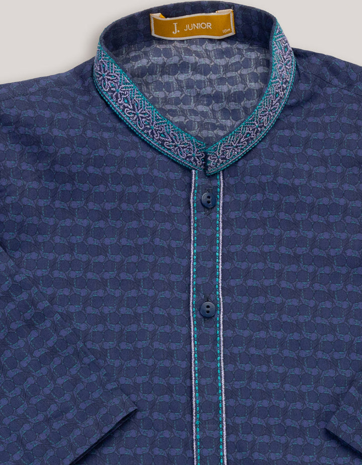 Cotton Blue Shalwar Kameez - J. Junaid Jamshed