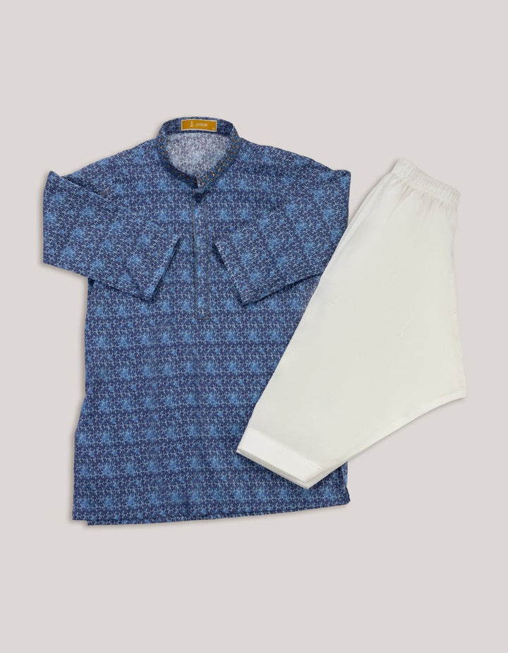 Cotton Blue Shalwar Kameez - J. Junaid Jamshed