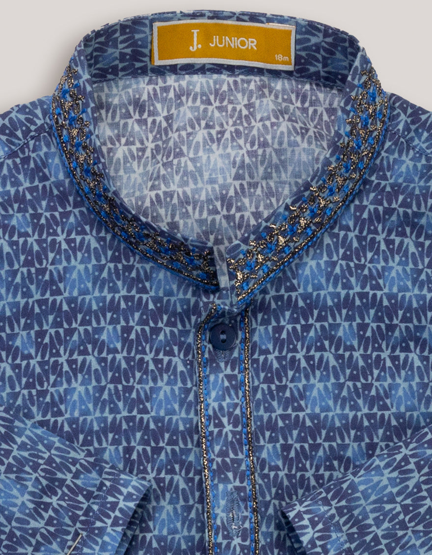 Cotton Blue Shalwar Kameez - J. Junaid Jamshed