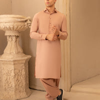 Blended Peach Shalwar Kameez - J. Junaid Jamshed