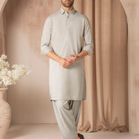 Blended Stone Grey Shalwar Kameez - J. Junaid Jamshed