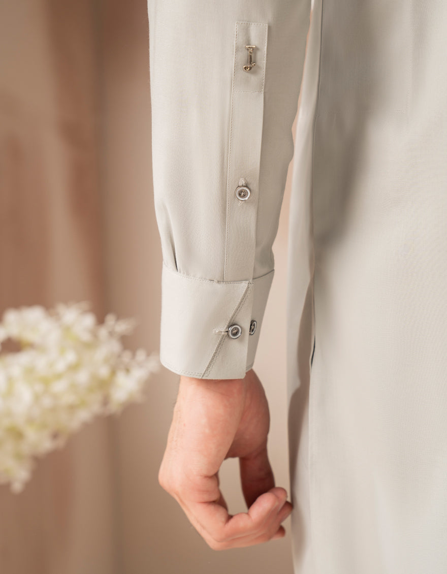 Blended Stone Grey Shalwar Kameez - J. Junaid Jamshed