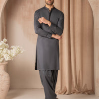 Blended Grey Shalwar Kameez - J. Junaid Jamshed