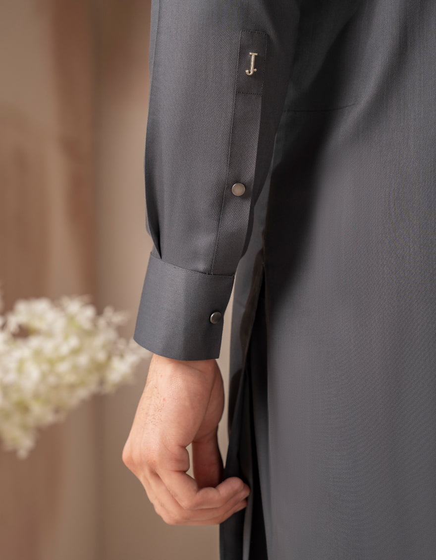 Blended Grey Shalwar Kameez - J. Junaid Jamshed