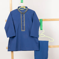 Blended Blue Shalwar Kameez - J. Junaid Jamshed