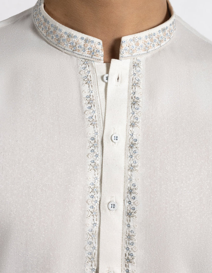 Blended Off White Shalwar Kameez - J. Junaid Jamshed