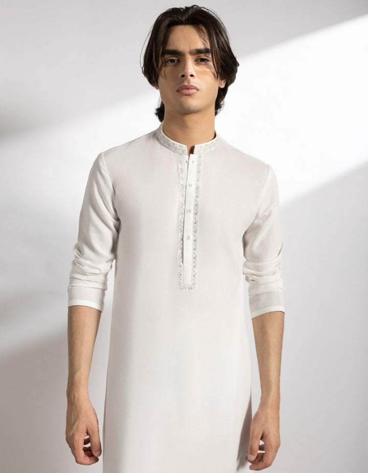 Blended Off White Shalwar Kameez - J. Junaid Jamshed