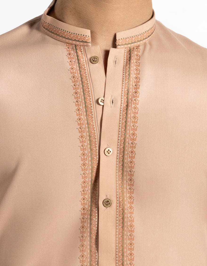 Polyester Peach Shalwar Kameez - J. Junaid Jamshed