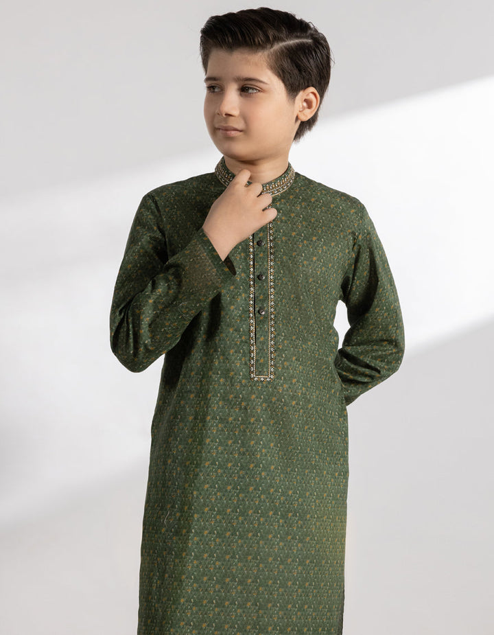 Cotton Green Kurta - J. Junaid Jamshed