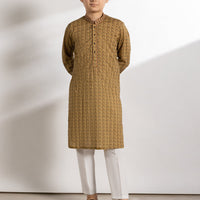 Cotton Yellow Kurta - J. Junaid Jamshed