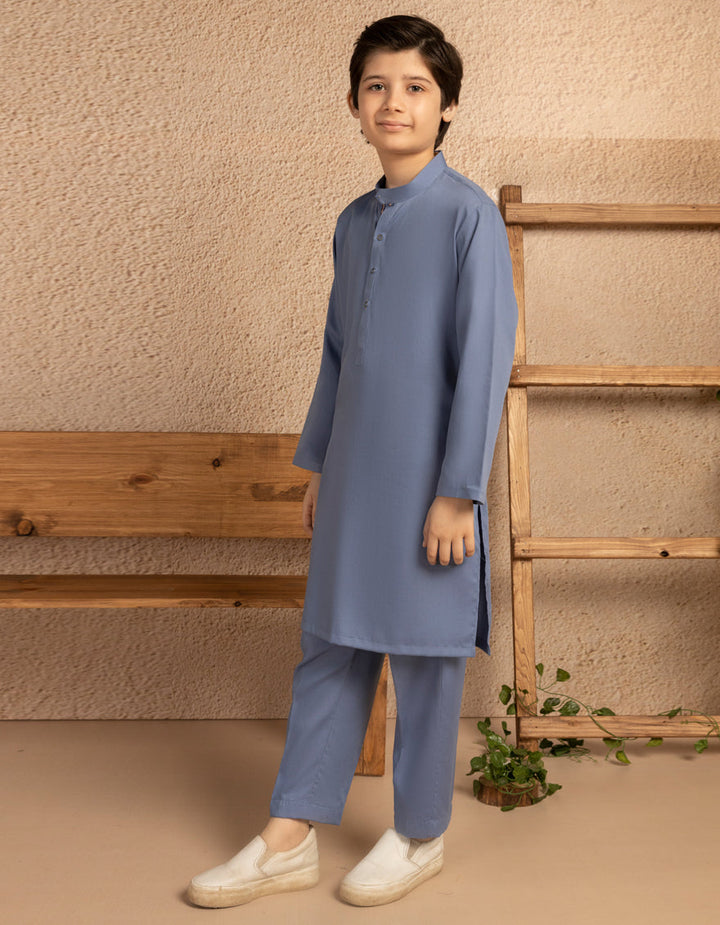 Blended Periwinkle Kurta Trouser - J. Junaid Jamshed