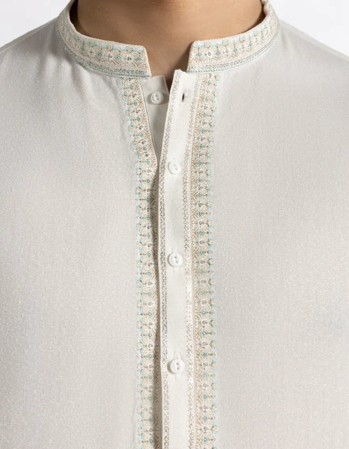 Blended Off White Shalwar Kameez - J. Junaid Jamshed