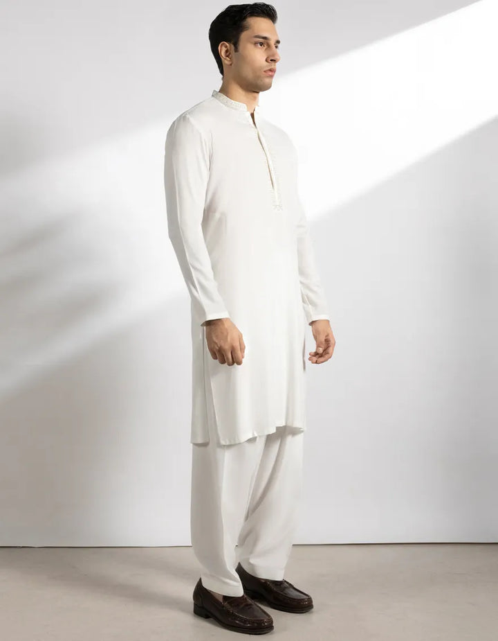 Blended Off White Shalwar Kameez - J. Junaid Jamshed