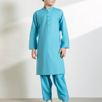 Blended Light Blue Shalwar Kameez - J. Junaid Jamshed