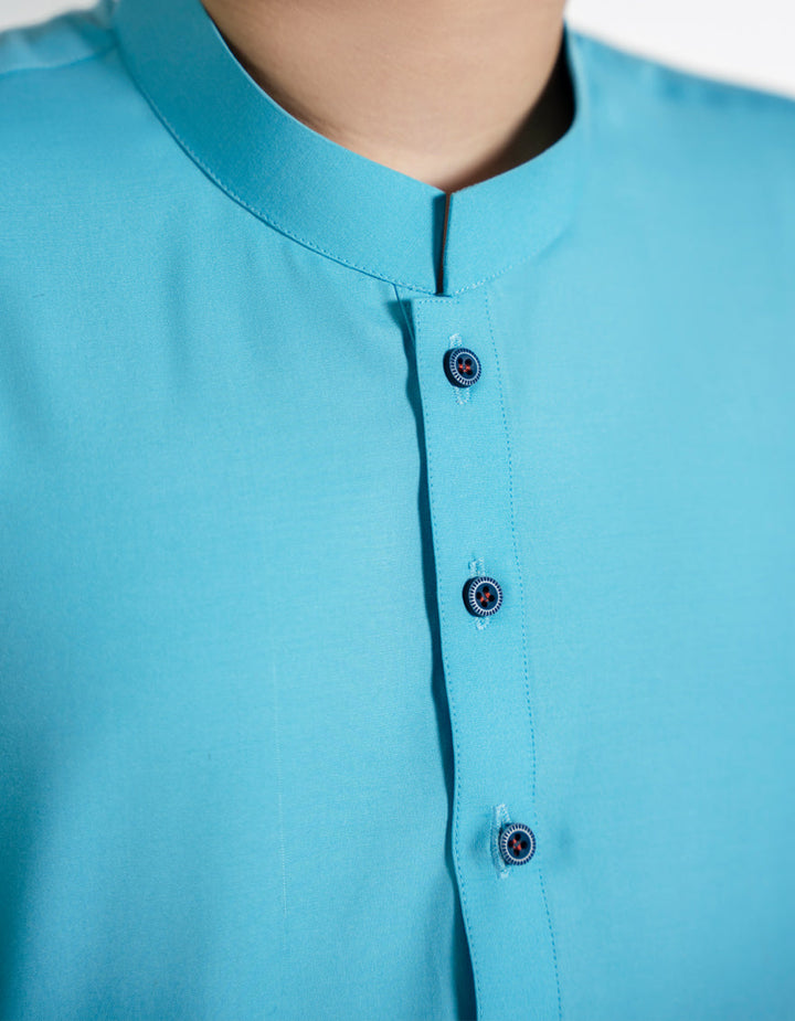 Blended Light Blue Shalwar Kameez - J. Junaid Jamshed