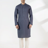 Cotton Dark Grey Kurta - J. Junaid Jamshed