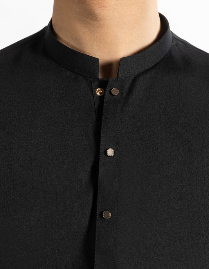 Blended Black Shalwar Kameez - J. Junaid Jamshed