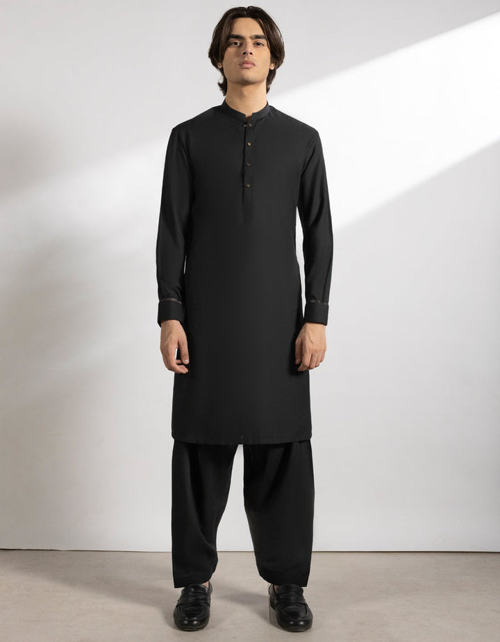 Blended Black Shalwar Kameez - J. Junaid Jamshed
