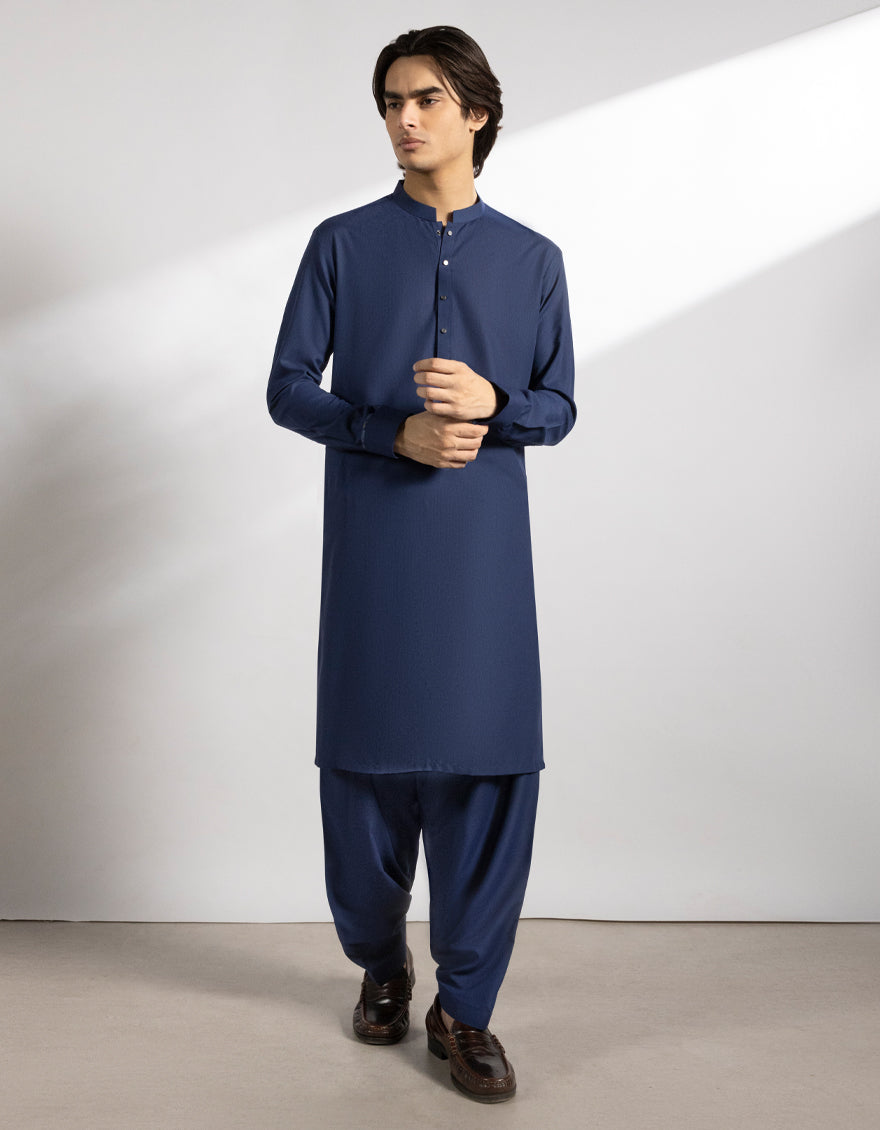 Polyester Blue Shalwar Kameez - J. Junaid Jamshed