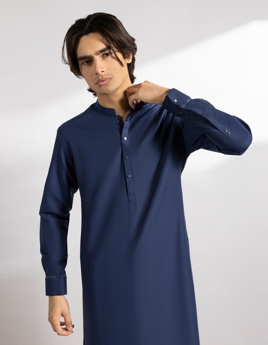 Polyester Blue Shalwar Kameez - J. Junaid Jamshed