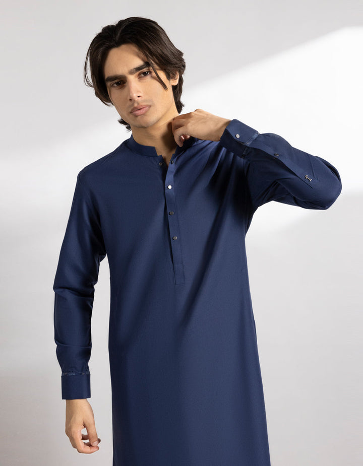 Polyester Blue Shalwar Kameez - J. Junaid Jamshed
