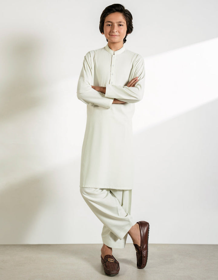 Blended Apple White Shalwar Kameez - J. Junaid Jamshed
