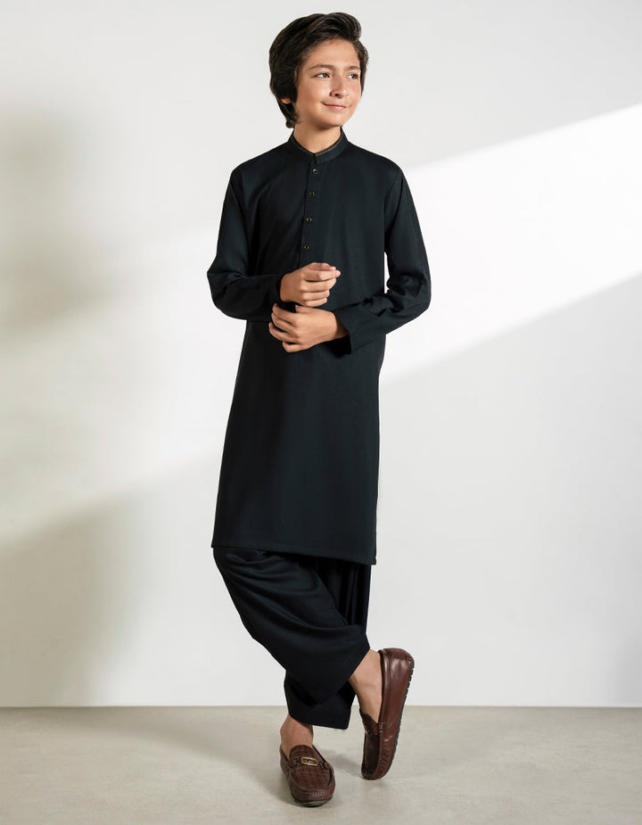 Blended Black Shalwar Kameez - J. Junaid Jamshed