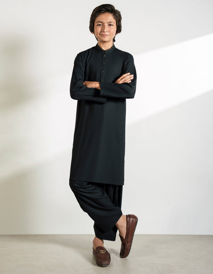 Blended Black Shalwar Kameez - J. Junaid Jamshed