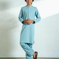Blended Sky Blue Shalwar Kameez - J. Junaid Jamshed