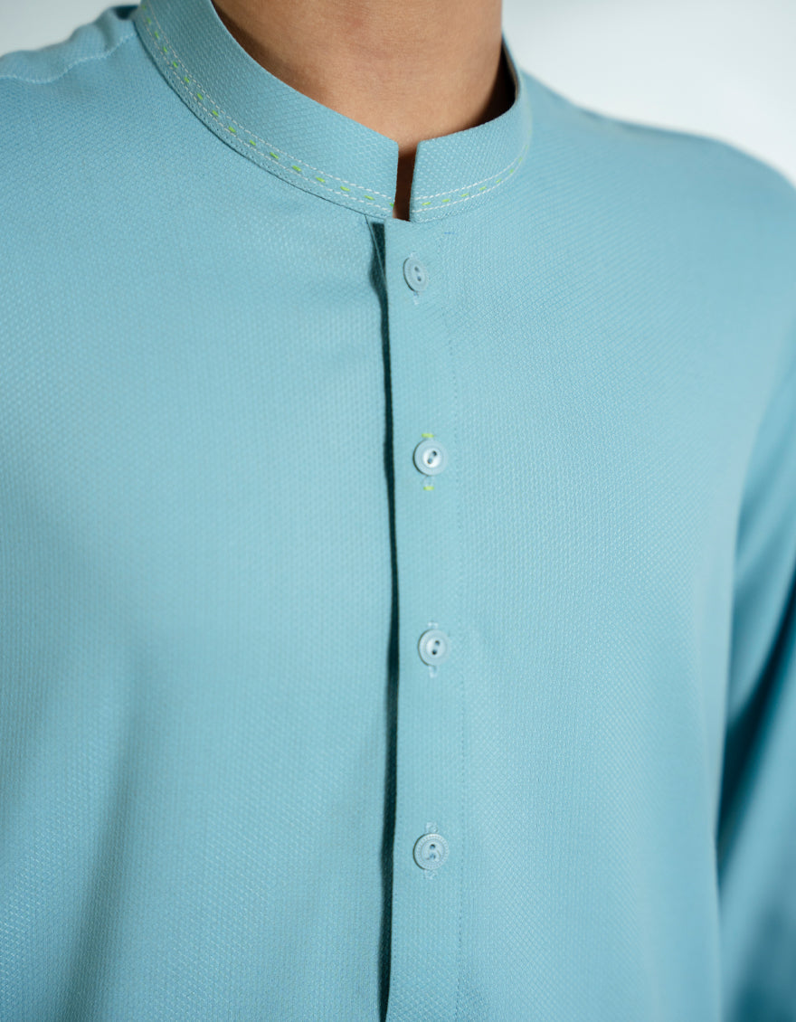 Blended Sky Blue Shalwar Kameez - J. Junaid Jamshed