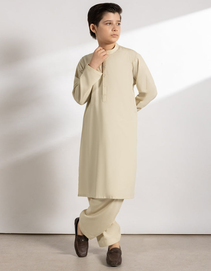 Blended Fawn Shalwar Kameez - J. Junaid Jamshed