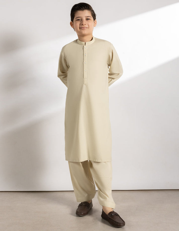 Blended Fawn Shalwar Kameez - J. Junaid Jamshed