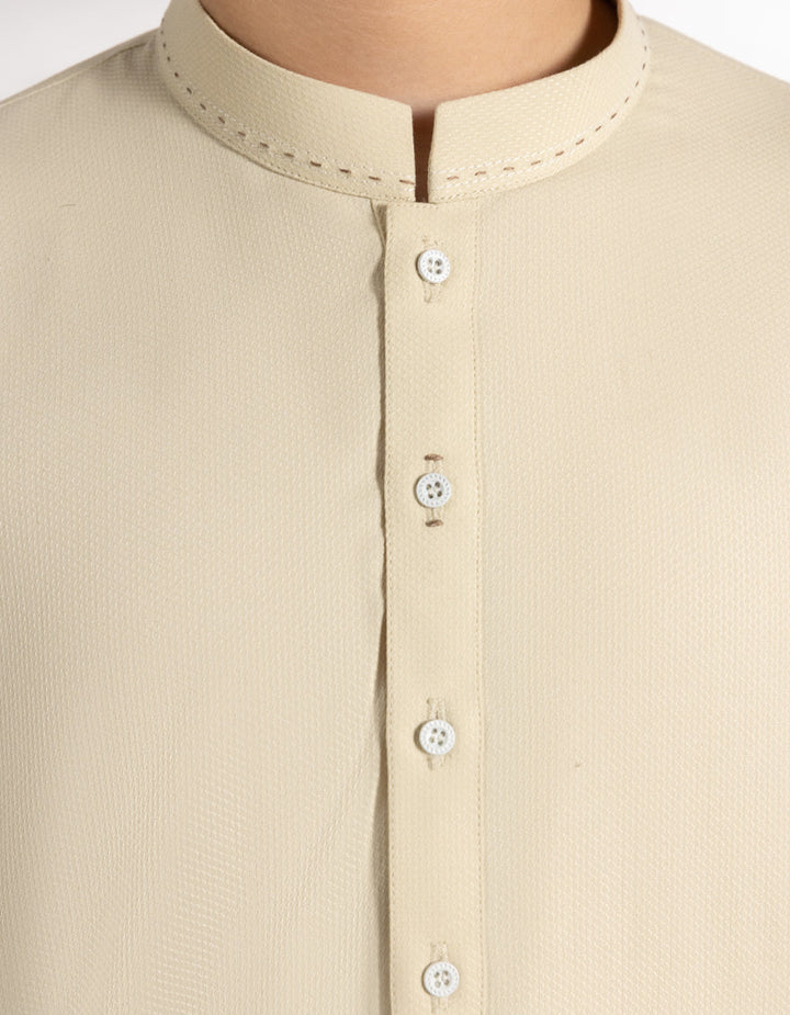 Blended Fawn Shalwar Kameez - J. Junaid Jamshed