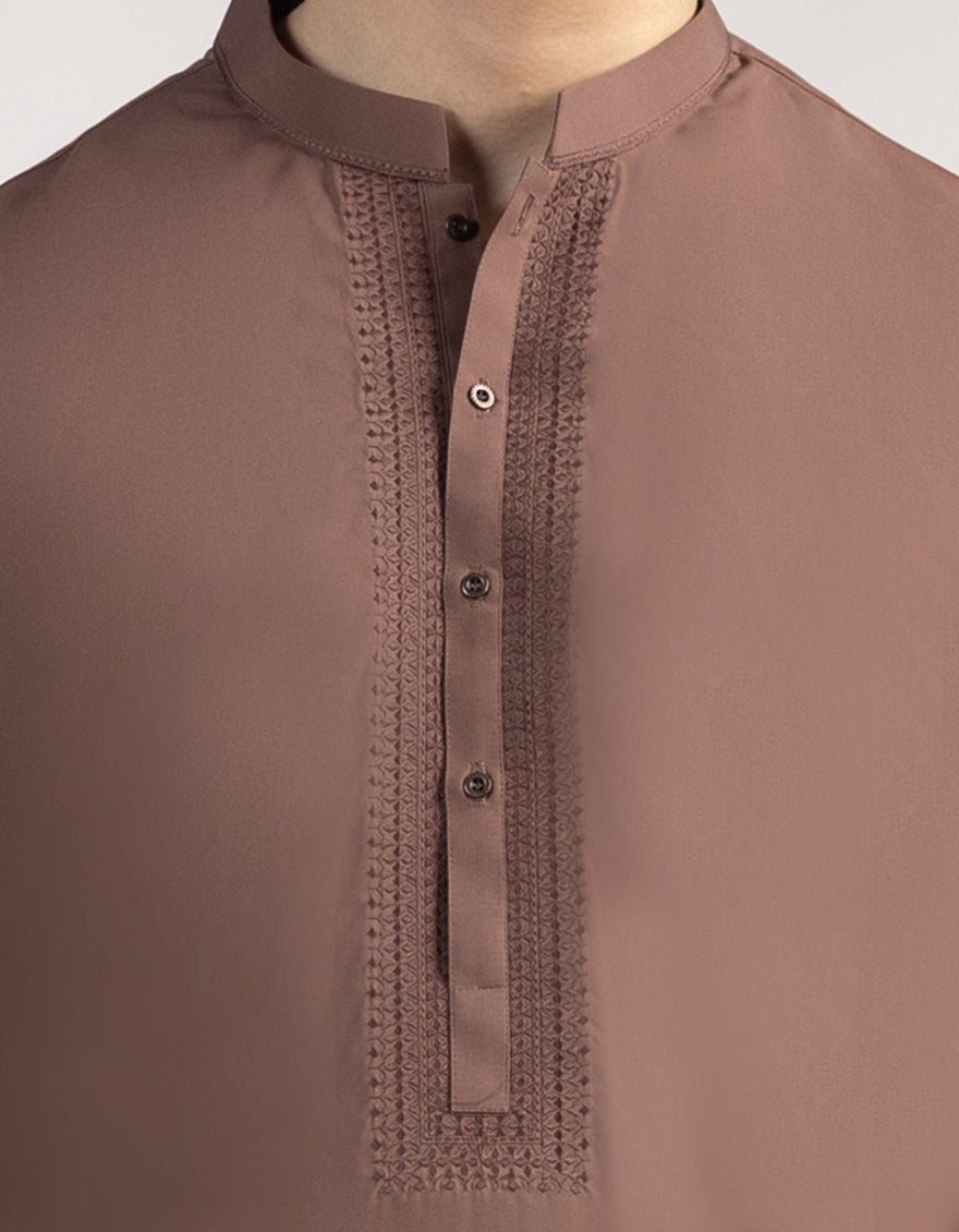 Blended Brown Kurta Trouser- J. Junaid Jamshed