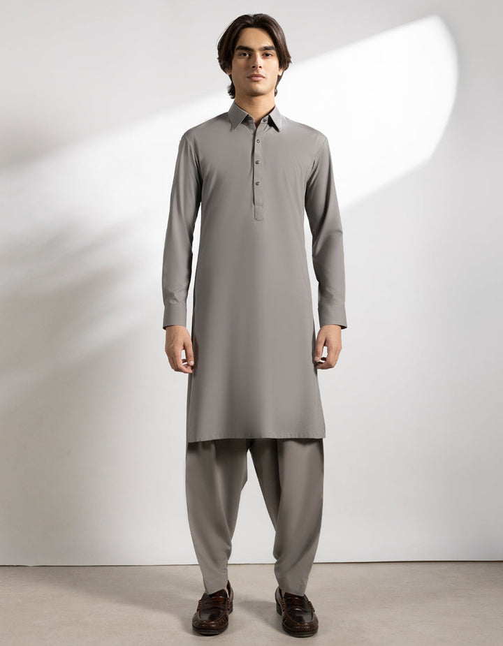 Blended Grey Shalwar Kameez- J. Junaid Jamshed