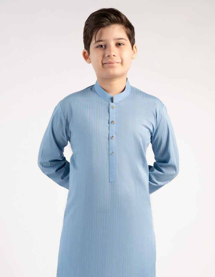 Cotton Sky Blue Kurta - J. Junaid Jamshed