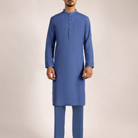 Polyester Blue Kurta Trouser- J. Junaid Jamshed
