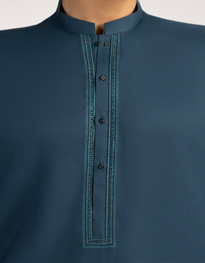 Blended Teal Kurta - J. Junaid Jamshed