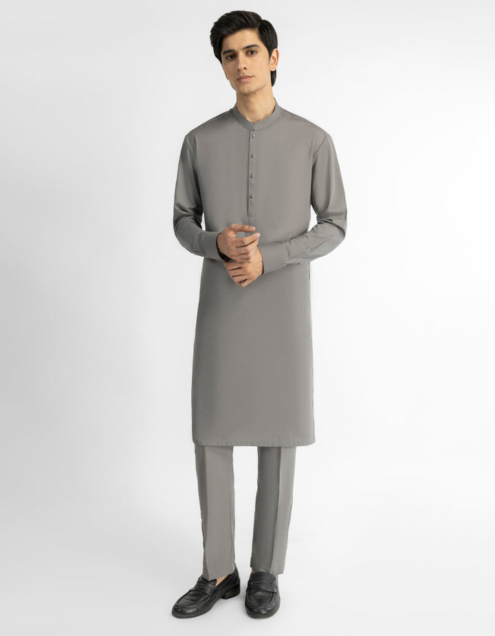 Blended Grey Kurta Trouser - J. Junaid Jamshed
